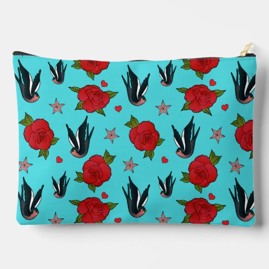 Tattoo Swallow Birds and Rozen Monogram Etui (Achterkant)