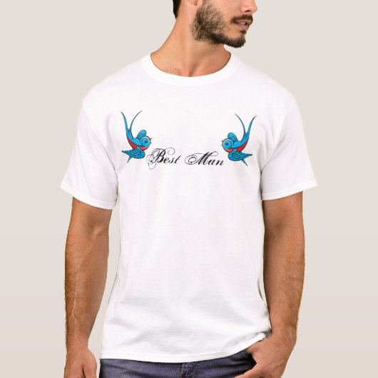 Tattoo Swallow Birds Best Man Tshirt (Voorkant)