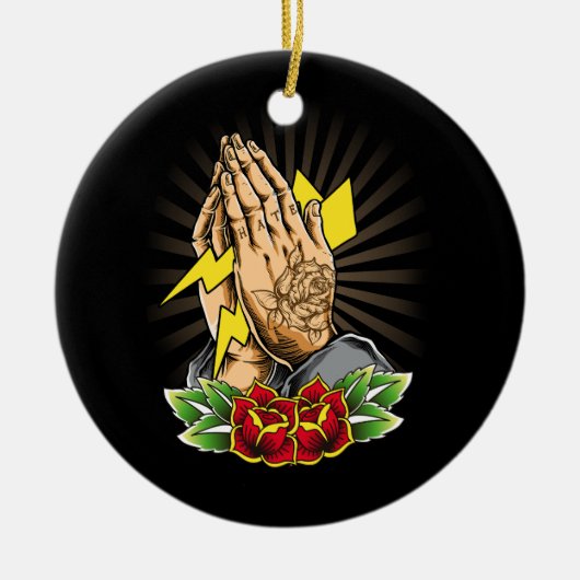 Tattoo Tatoeëren Tribal Symbool Artiest Bidden Lic Keramisch Ornament (Voorkant)