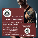 Tattoo, Tattoo en lichaamsdoorboren Studio Flyer<br><div class="desc">Tattoo,  Tattoo en lichaamsdoorboren van de huid Adverteren brochures door de Visitekaartje.</div>
