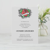 Tattoo thema Sweet 16 Uitnodiging (Staand voorkant)