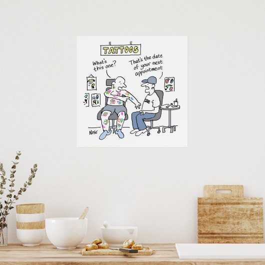 Tattoo Theme Funny Tattooist Poster (Keuken)