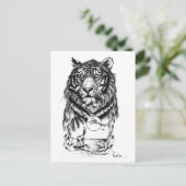 Tattoo Tiger Art Briefkaart (Staand voorkant)
