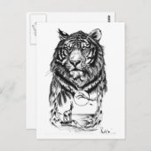 Tattoo Tiger Art Briefkaart (Voorkant / Achterkant)