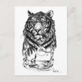 Tattoo Tiger Art Briefkaart (Voorkant)