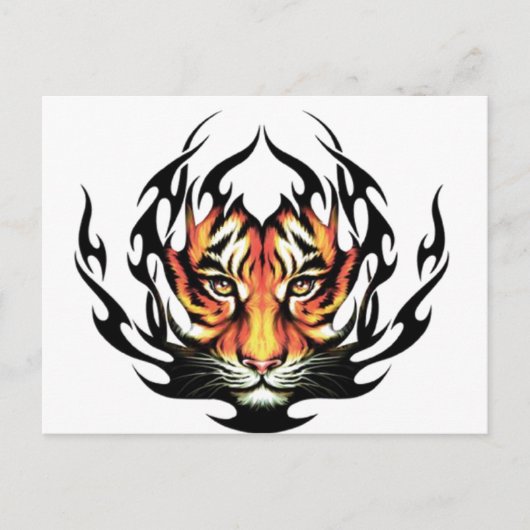 Tattoo Tiger Briefkaart (Voorkant)
