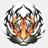 Tattoo Tiger Ronde Sticker (Voorkant)