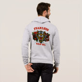 Tattoo tigre fearless wild soul slogan old school hoodie (Achterkant volledig)