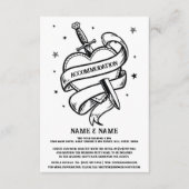 Tattoo Traditionele Hart Accommodatie bruiloft Informatiekaartje (Voorkant)