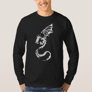 Tattoo tribale draak middeleeuwse fantasetabel bov t-shirt