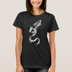 Tattoo tribale draak middeleeuwse fantasetabel bov t-shirt