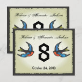 Tattoo Trouwtafel Nummer Kaart (Voorkant / Achterkant)