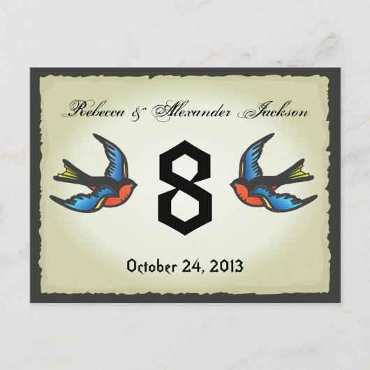 Tattoo Trouwtafel Nummer Kaart (Voorkant)