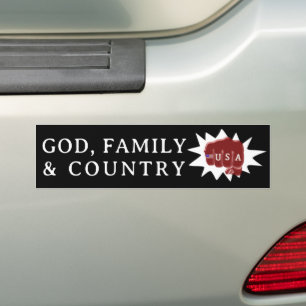 Tattoo US Flag Fist Bump GOD FAMILIE LAND Bumpersticker
