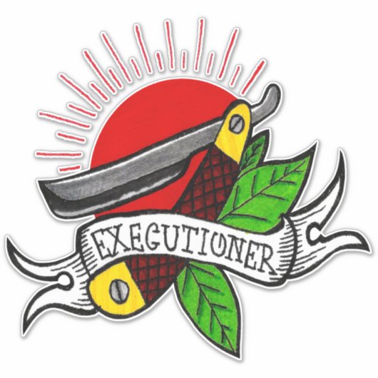 Tattoo van bejaarde leraar sticker (Voorkant)