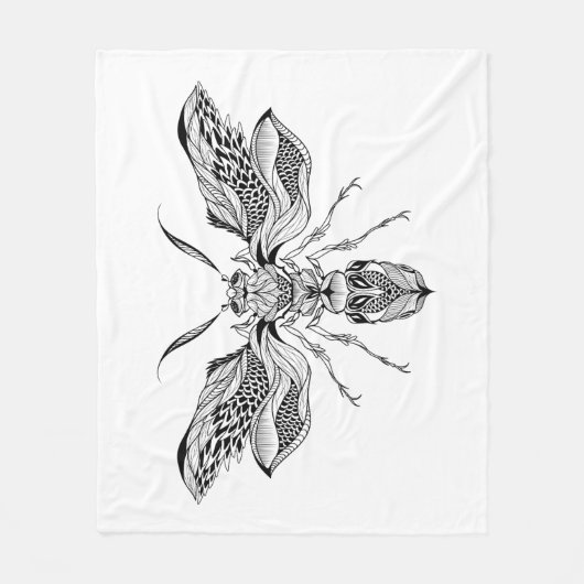 Tattoo van bijen fleece deken (Voorkant)