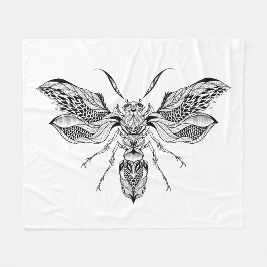 Tattoo van bijen fleece deken (Voorkant (Horizontaal))