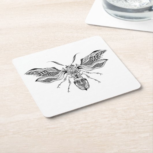 Tattoo van bijen kartonnen onderzetters (Schuin)