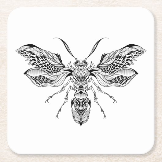 Tattoo van bijen kartonnen onderzetters (Voorkant)