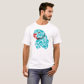 Tattoo van blauwe ringnepapegaai t-shirt (Voorkant volledig)