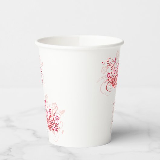 Tattoo van bloemen - papieren bekers (Links)