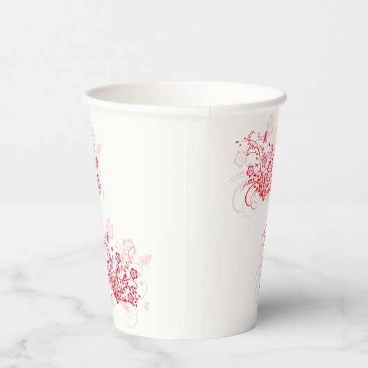 Tattoo van bloemen - papieren bekers (Rechts)