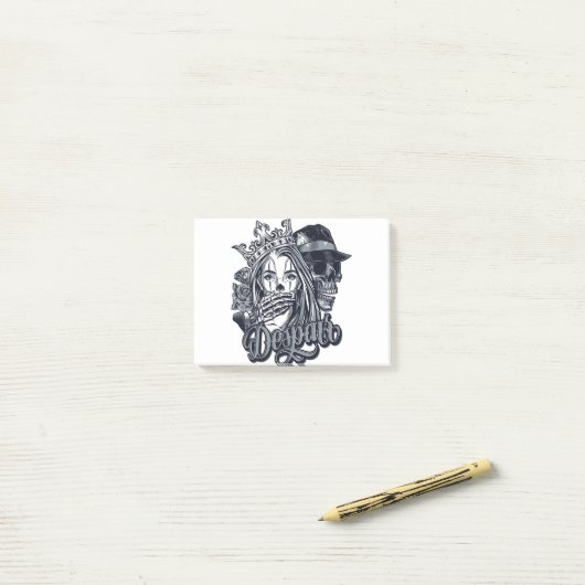 Tattoo van de  cichoreilanden post-it® notes (Op bureau)