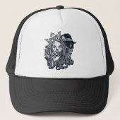 Tattoo van de cichoreilanden trucker pet (Voorkant)