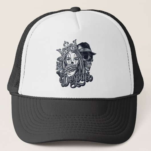 Tattoo van de  cichoreilanden trucker pet (Voorkant)