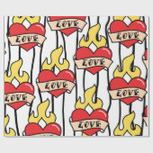 Tattoo van de oude school cadeaupapier (Vlak)