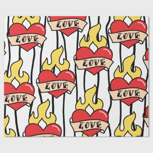 Tattoo van de oude school cadeaupapier (Vlak)