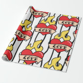 Tattoo van de oude school cadeaupapier (Uitgerold)