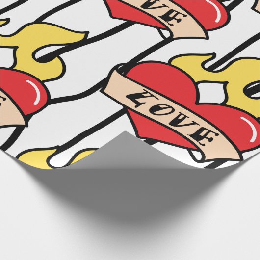 Tattoo van de oude school cadeaupapier (Hoek)