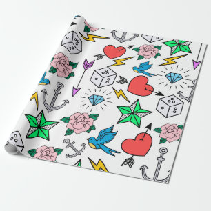 Tattoo van de oude school cadeaupapier