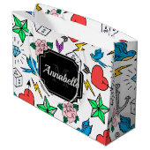 Tattoo van de oude school groot cadeauzakje (Achterkant Gekanteld)