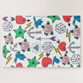 Tattoo van de oude school legpuzzel (Horizontaal)