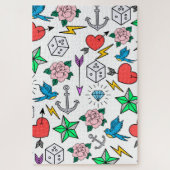 Tattoo van de oude school legpuzzel (Verticaal)