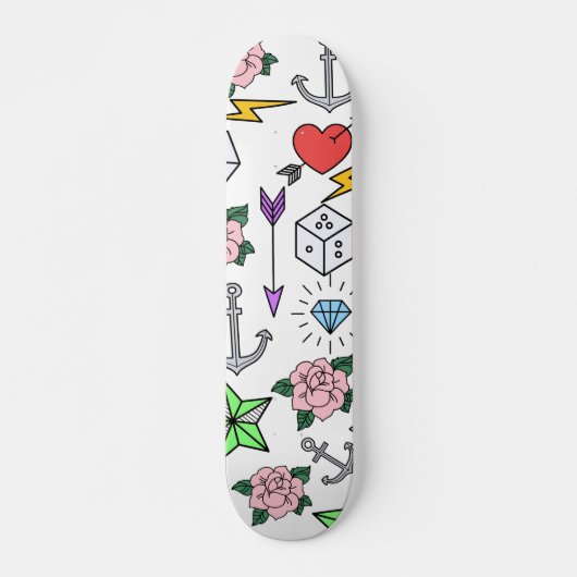 Tattoo van de oude school persoonlijk skateboard (Voorkant)