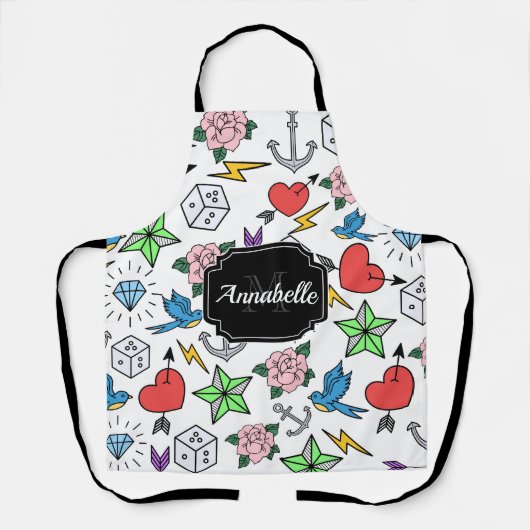 Tattoo van de oude school schort (Voorkant)