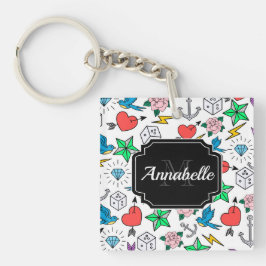 Tattoo van de oude school sleutelhanger