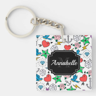 Tattoo van de oude school sleutelhanger