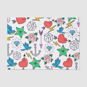 Tattoo van de oude school tissuepapier