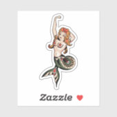 Tattoo van de Oudschool Mermaid Sticker (Vel)