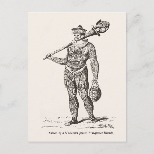 Tattoo van de priester, Marqueseseilanden Briefkaart (Voorkant)