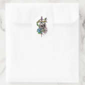 Tattoo van de schedel en Dagger Ronde Sticker (Tas)