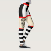 Tattoo van de schedel Leggings gestript (Rechts)