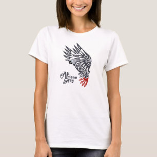 Tattoo van grijze papegaaien t-shirt