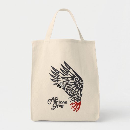 Tattoo van grijze papegaaien tote bag (Voorkant)