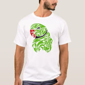 Tattoo van groene ringneparrot t-shirt (Voorkant)