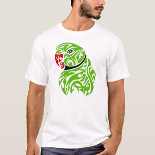 Tattoo van groene ringneparrot t-shirt